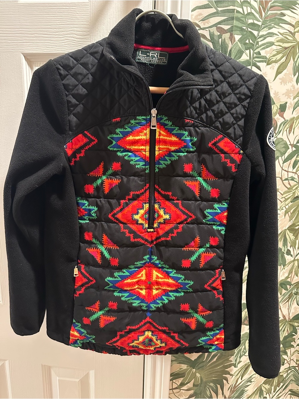 LRL Lauren Active Ralph Lauren Aztec Southwestern Quilted Fleece Jacket XS